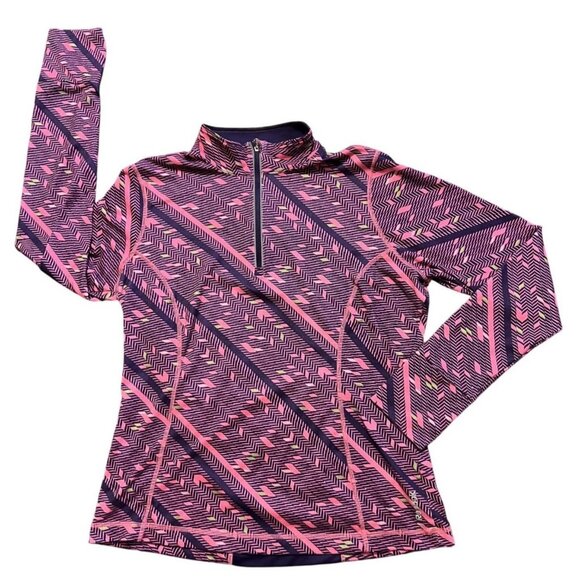 Reebok women's multicolor pullover size Large, zip neck, long sleeve - Picture 1 of 10